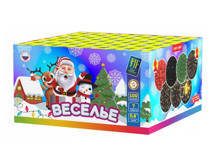 Веселье 100 залпов 0.8" Joker Fireworks артикул  JF MC15-100/01 