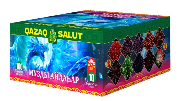 ЛЕДЯНОЙ ДРАКОН 100 залпов ВЕЕР QAZAQ SALUT артикул JF C20-100V/01 